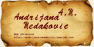 Andrijana Medaković vizit kartica